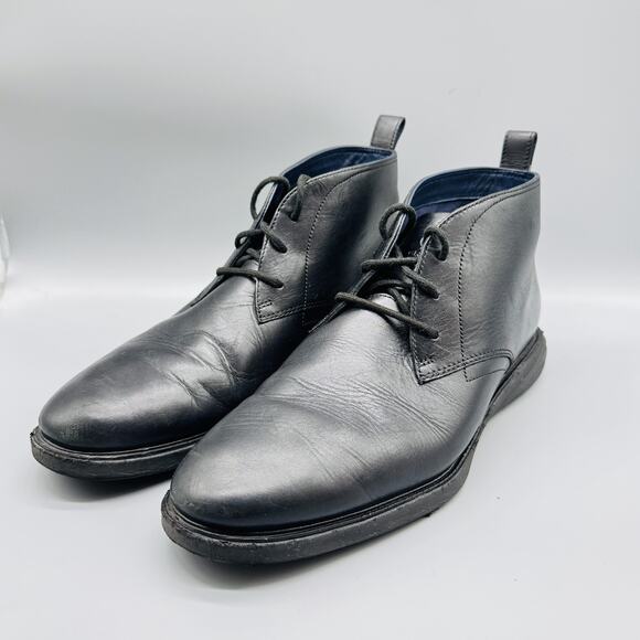 Cole Haan Boots Mens 12 Black Leather Chukka Grand OS Ankle Lace Up Comfort - Picture 3 of 10